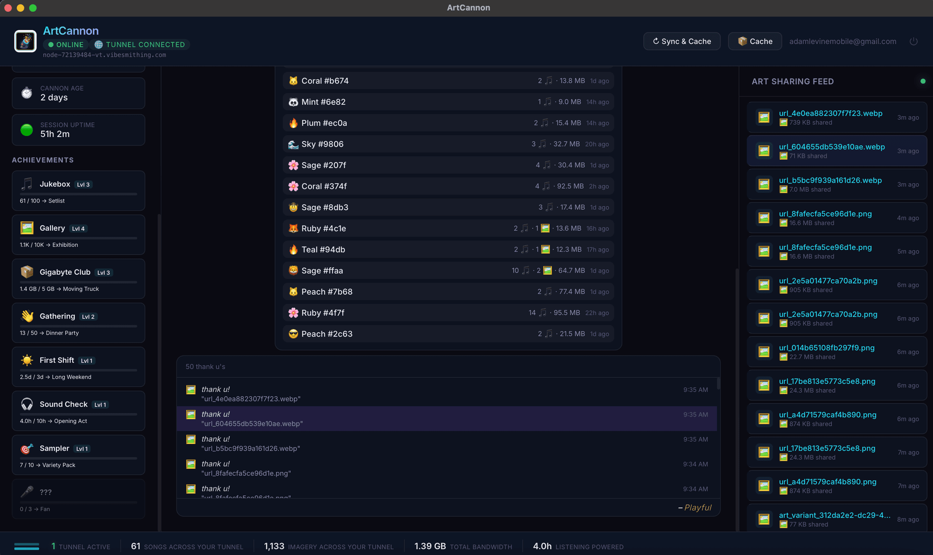 ArtCannon relay node operator details