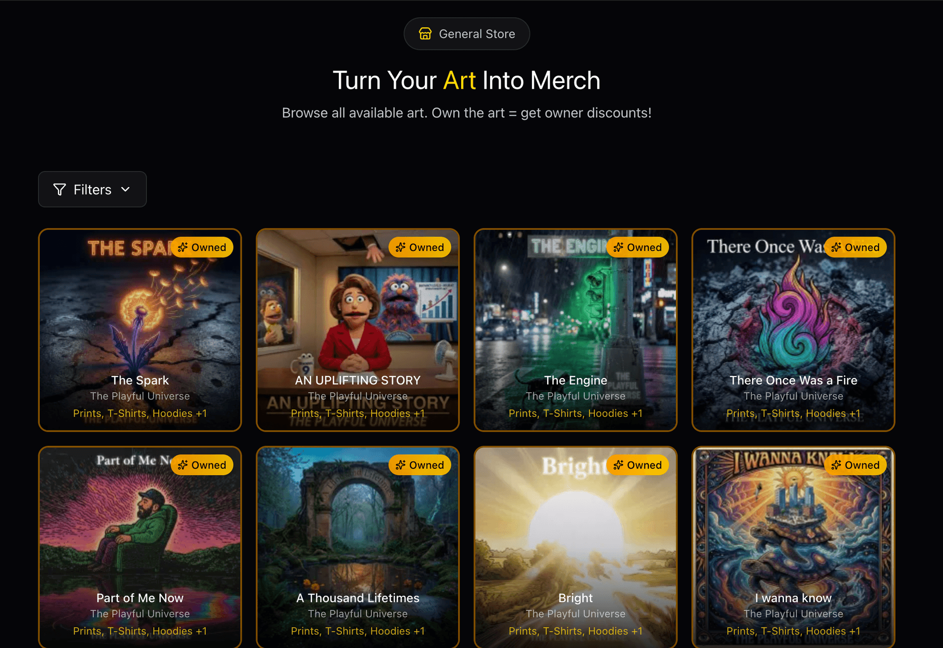 Print-on-demand merchandise storefront